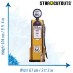 SC1398 Route 66 Gas Pump Large + Mini Cardboard Cutout Standee Size