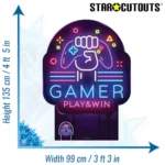 SC1402 Neon Coloured Gamer Sign Large + Mini Cardboard Cutout Standee Size