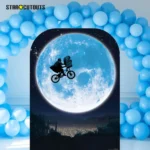 SC1573 E.T. Full Moon Bicycle Flight Scene Setter Official Backdrop Cardboard Cutout Standee Balloons