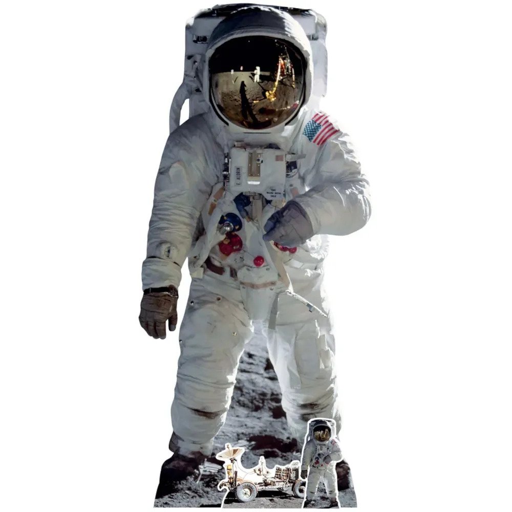 SC1695_Buzz_Aldrin_Moonshot_Astronaut_Lifesize__Mini_Cardboard_Cutout_Standee SC1695 Buzz Aldrin Moonshot Astronaut Lifesize Mini Cardboard Cutout Standee