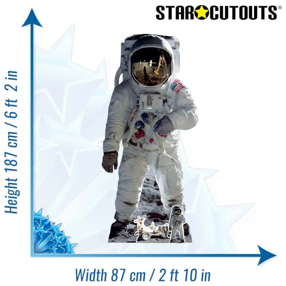 SC1695 Buzz Aldrin Moonshot Astronaut Lifesize Mini Cardboard Cutout Standee Size