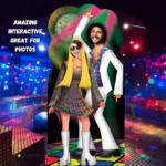 SC190 Cartoon Style Disco Couple Lifesize Stand-In Cardboard Cutout Standee Party