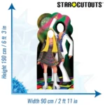 SC190 Cartoon Style Disco Couple Lifesize Stand-In Cardboard Cutout Standee Size