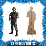 SC388 US Military Soldier Lifesize Cardboard Cutout Standee Frame