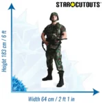SC388 US Military Soldier Lifesize Cardboard Cutout Standee Size