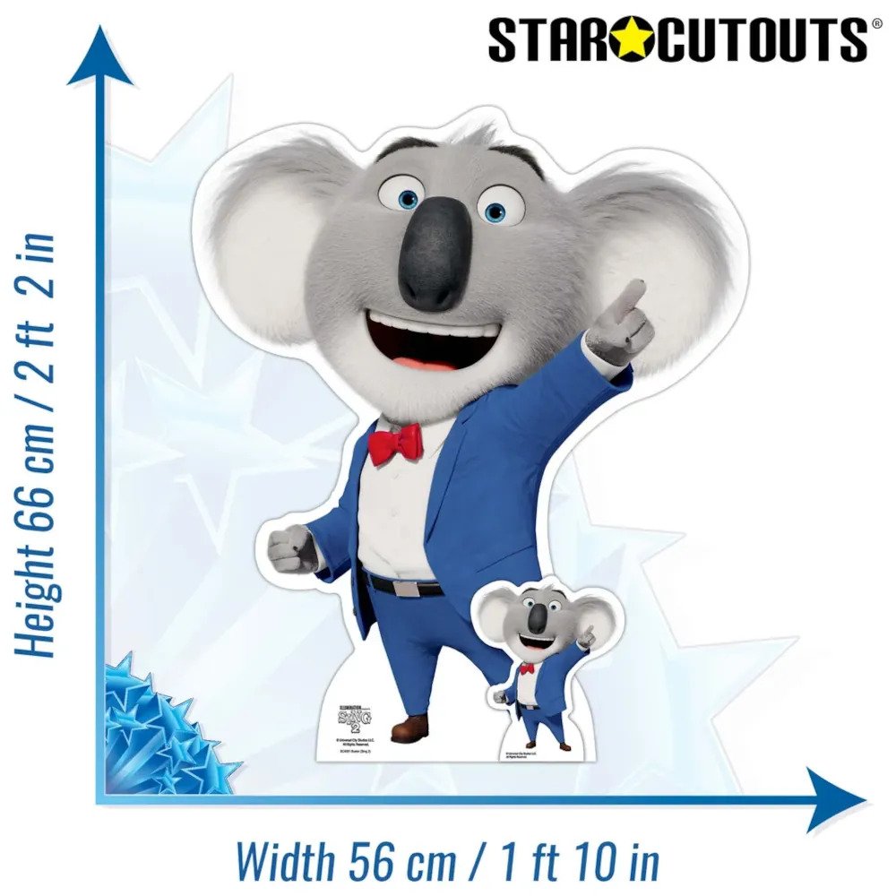SC4081 Buster Moon Koala Sing 2 Lifesize Mini Cardboard Cutout Standee Size