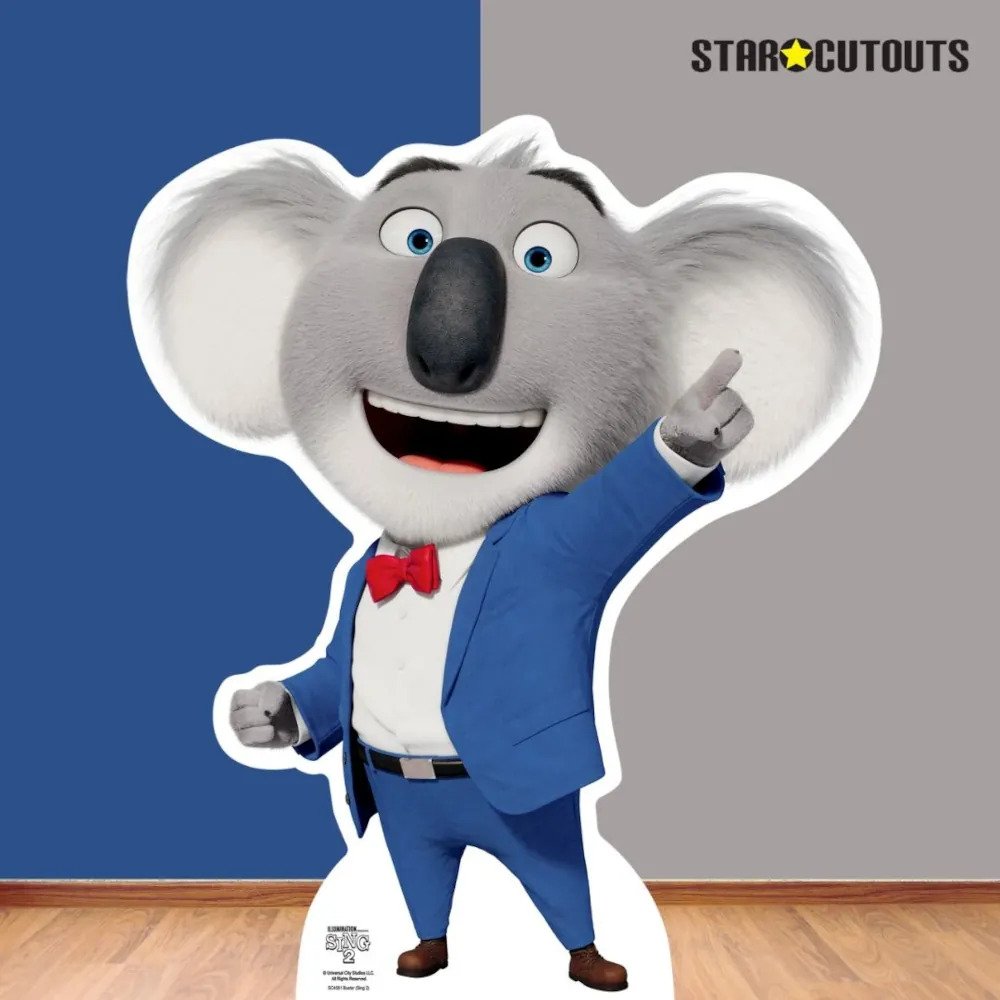 SC4081 Buster Moon Koala Sing 2 Lifesize Mini Cardboard Cutout Standee Wall