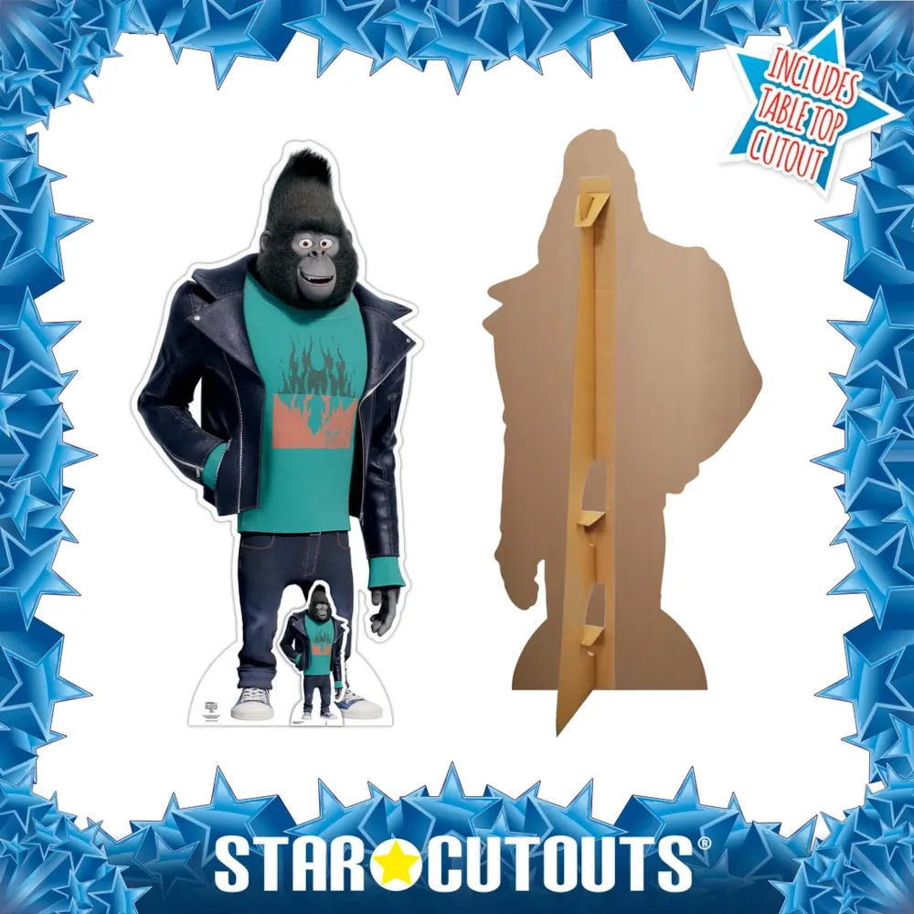 SC4085 Johnny the Mountain Gorilla (Sing 2) Official Lifesize + Mini Cardboard Cutout Standee Frame