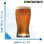SC4209 Fresh Pint of Beer Large Cardboard Cutout Standee Size