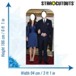 SC596 Prince William & Kate Middleton Lifesize Stand-In Cardboard Cutout Standee Size