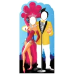 SC597 Cartoon Style Las Vegas Couple Lifesize Stand-In Cardboard Cutout Standee