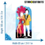 SC597 Cartoon Style Las Vegas Couple Lifesize Stand-In Cardboard Cutout Standee Size