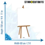 SC738 Small Blank Sign On Easel Large Cardboard Cutout Standee Size