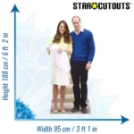 SC834 Princess Charlotte, Prince William & Princess Catherine Lifesize Cardboard Cutout Standee Size
