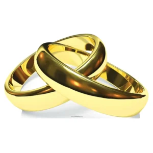 SC880 Gold Wedding Rings Large Cardboard Cutout Standee