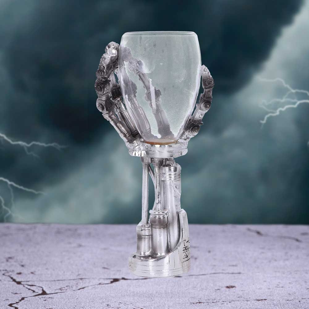 b1457d5 Terminator 2 Judgement Day - T-800 Hand Silver Finish Goblet Wine Glass (20cm) Terminator 2: Judgement Day - T-800 Hand Silver Finish Goblet Wine Glass (20cm) - Image 1