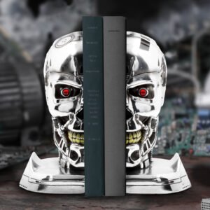 Terminator 2: Judgement Day - T-800 Head Silver Finish Resin Bookends (18cm)