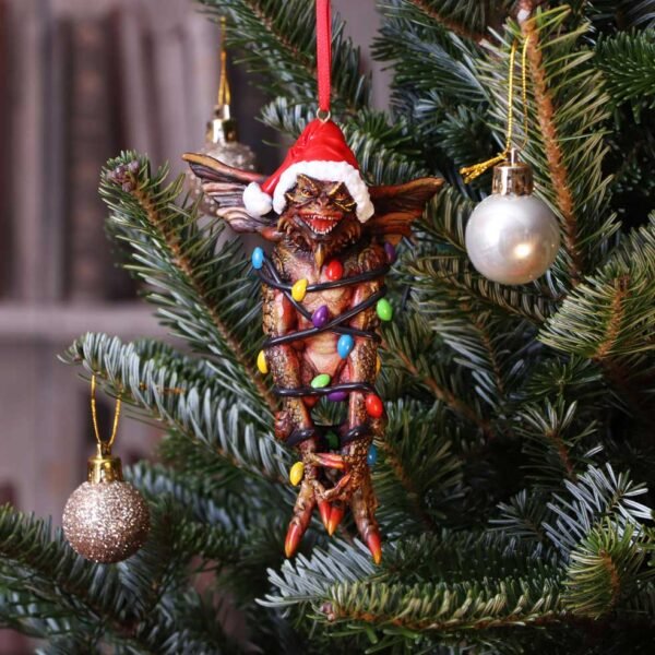 Gremlins - Mohawk Wrapped In Fairy Lights Hanging Festive Decorative Ornament (13.5cm)