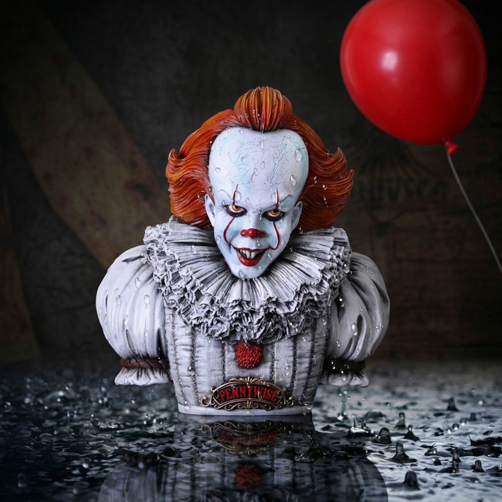b6008v2 IT - Pennywise Realistic Resin Bust (30cm) IT - Pennywise Realistic Resin Bust (30cm) - Image 1