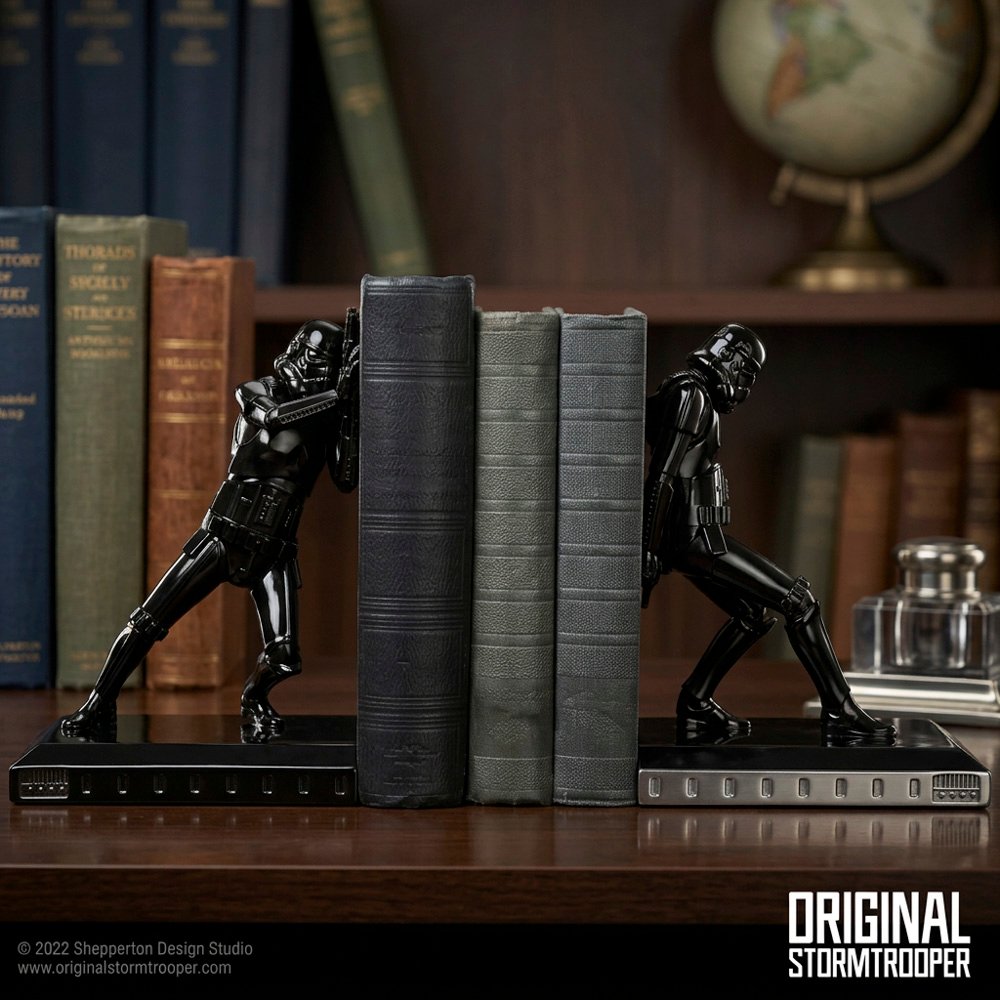 b6280x3 Original Stormtrooper - Black Shadow Resin Bookends (18.5cm) Original Stormtrooper - Black Shadow Resin Bookends (18.5cm) - Image 1