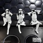 Original Stormtrooper - Three Wise Sitting Stormtroopers Collectable Resin Figurine Set (11cm)