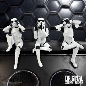 Original Stormtrooper - Three Wise Sitting Stormtroopers Collectable Resin Figurine Set (11cm)