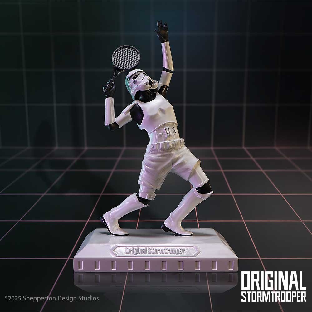 b7099b25 Original Stormtrooper - Serve It! Tennis Playing Collectable Figurine (18.8cm) Original Stormtrooper - Serve It! Tennis Playing Collectable Resin Figurine (18.8cm) - Image 1