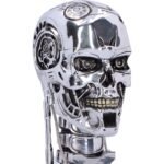 Terminator 2: Judgement Day - T-800 Head Silver Finish Light-Up Resin Figurine (21cm) - Image 3