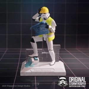 Original Stormtrooper - 'Hit a Brick Wall' Construction Scene Collectable Resin Figurine (17.5cm)