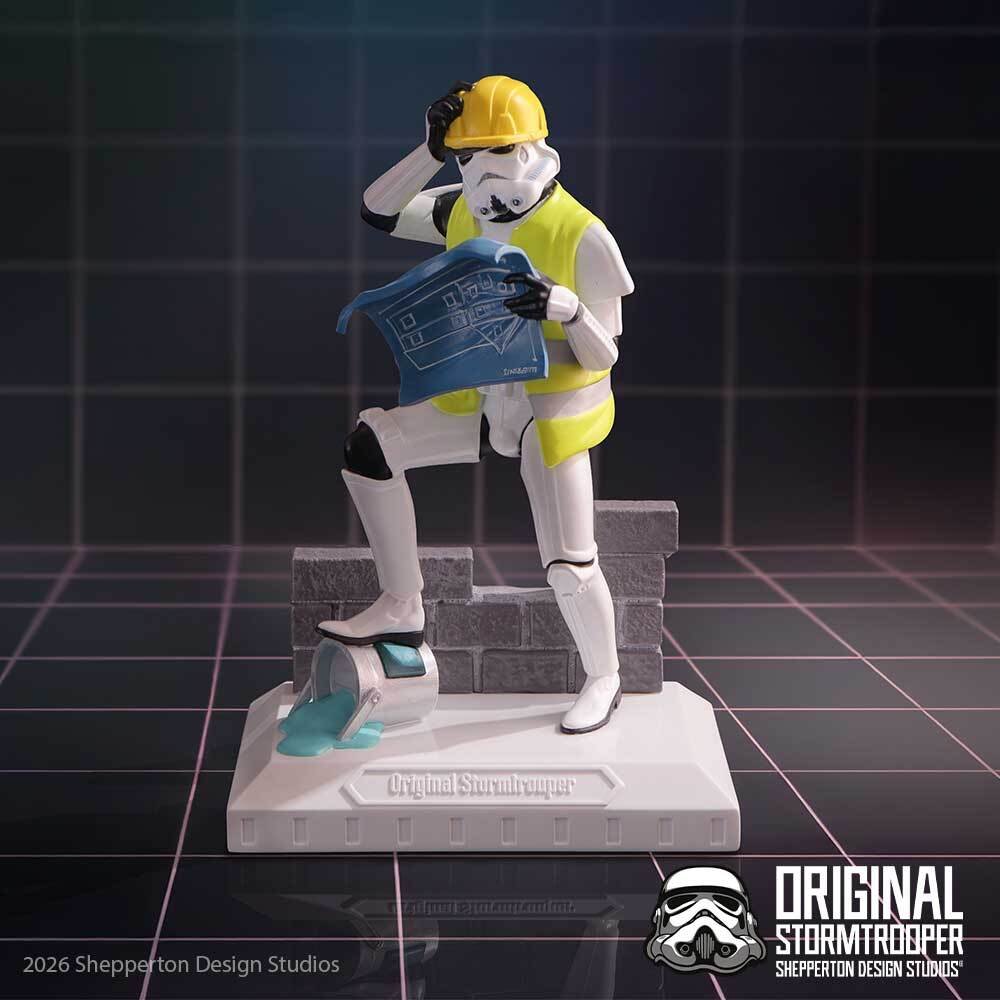 Original Stormtrooper - 'Hit a Brick Wall' Construction Scene Collectable Resin Figurine (17.5cm) - Image 1