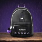 Wednesday - Silhouette Black PU Leather Backpack (28cm)