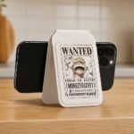 One Piece - Luffy Wanted Poster White MagSafe Card Holder (10.2cm) - Image 2