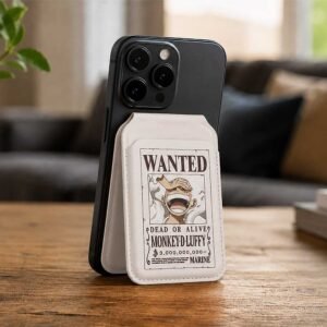 One Piece - Luffy Wanted Poster White MagSafe Card Holder (10.2cm)